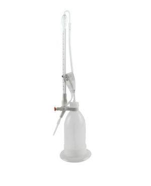 BURETA AUTOMATICA DE VIDRIO CON FRASCO DE PLASTICO